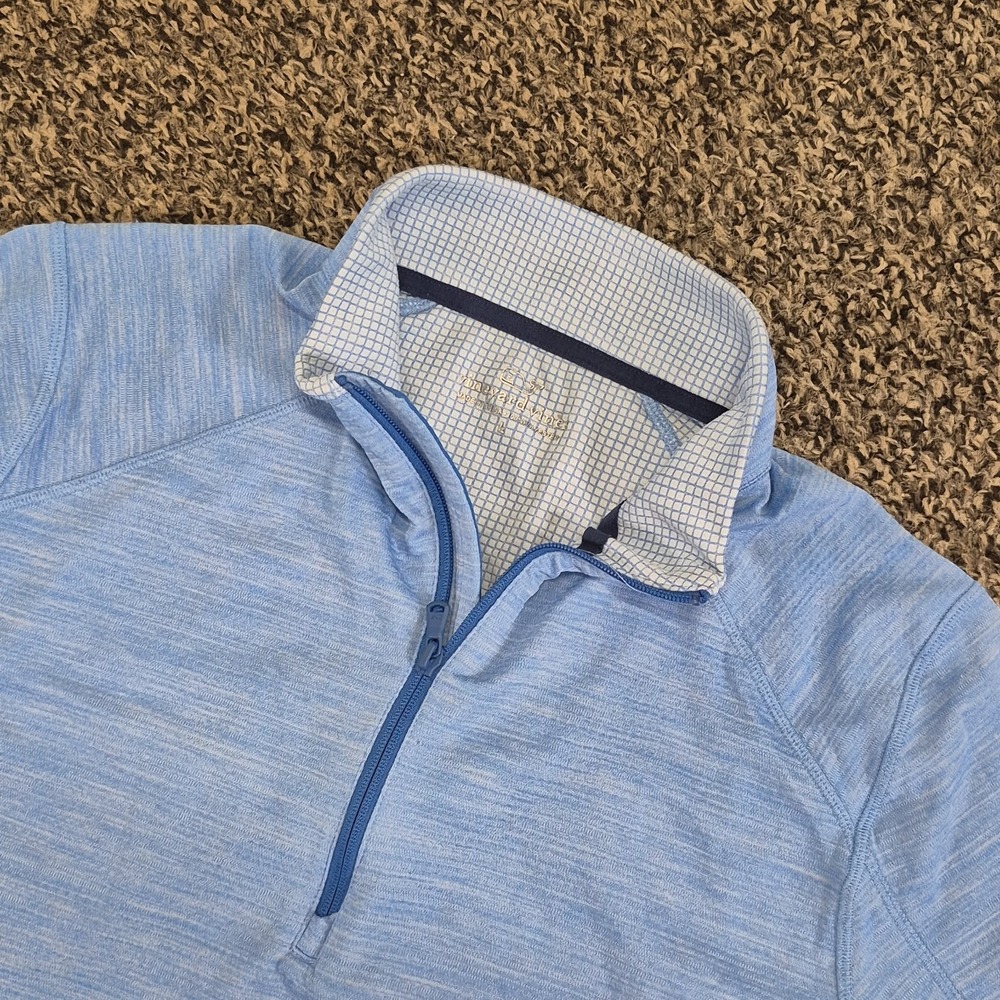 Vineyard Vines Performance Long Sleeve 1/4 Zip Men's Large Blue